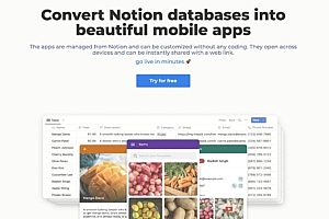 无代码将notion数据库转换为移动应用程序